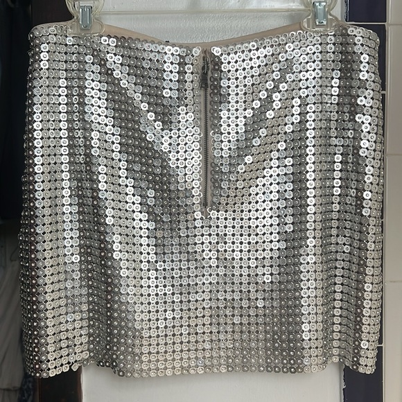Alice & Olivia Silver Metal Chainmail Mini Skirt - Picture 8 of 14